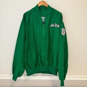 VTG 90s NEW YORK JETS ProLine Starter NFL Pullover 1/4 Zip Jacket Size XXL 2XL
